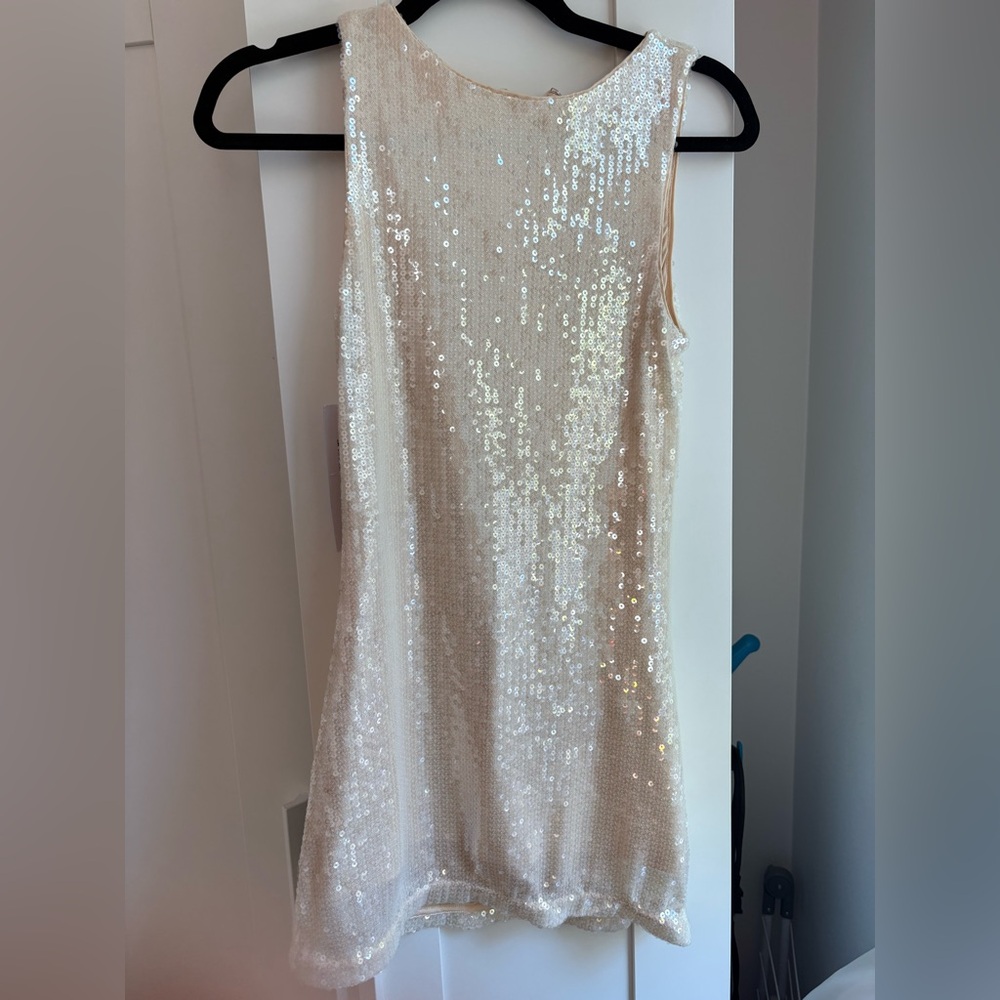 Princess Polly Sequin Shift Dress in Champagne